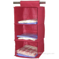Red Fabric Non Woven Daily Home Storage Hanging